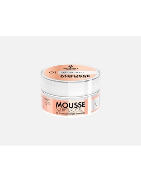 Mousse Sculpture Gel 01 Crystal Glass 50 ml | Gel Transparente para Construcción