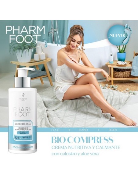 VV Pharm Foot Bio Compress 250ml - Crema Nutritiva con Calostro y Aloe Vera