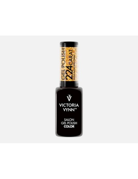 Victoria Vynn Gel Polish 224 Carat Gold Diamond | Esmalte Híbrido Dorado con Purpurina Multicolor
