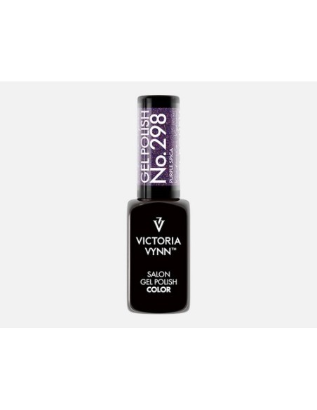 GEL POLISH 298 PURPLE SPICA  Esmalte Híbrido Púrpura con Destellos de Victoria Vynn