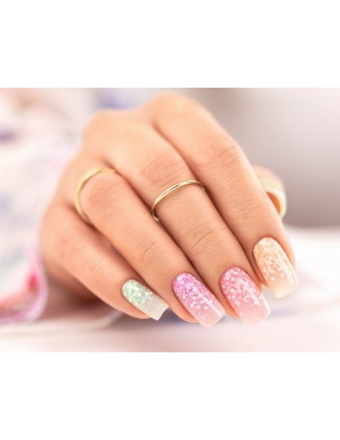 GEL POLISH 318 BLUE CURAÇAO  Esmalte Híbrido Azul con Partículas Blancas de Victoria Vynn