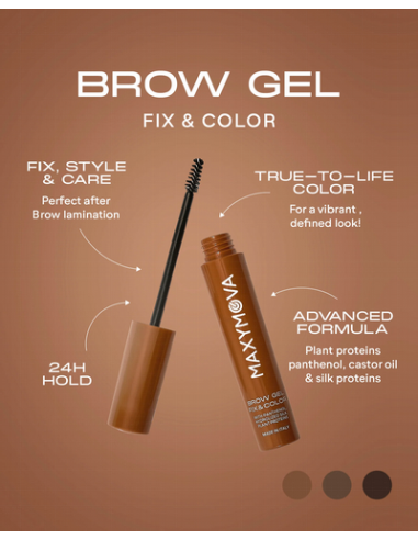 Brow Gel Fix & Go Maxymova Cacao | Gel Fijador con Color para Cejas?
