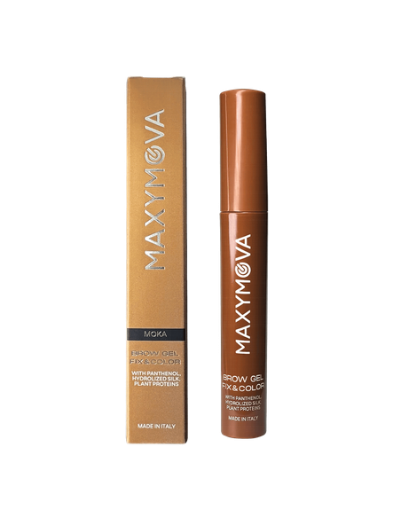 Brow Gel Fix & Go Maxymova Moka | Gel fijador con color marrón neutro

