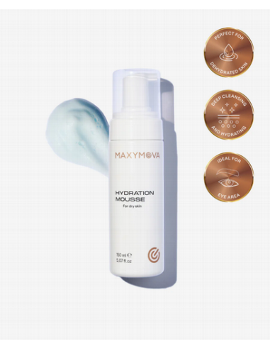 MAXYMOVA Hydrating Cleansing Mousse con Aloe Vera y Rosa de Jericó  Limpieza Hidratante para Rostro, Pestañas y Cejas