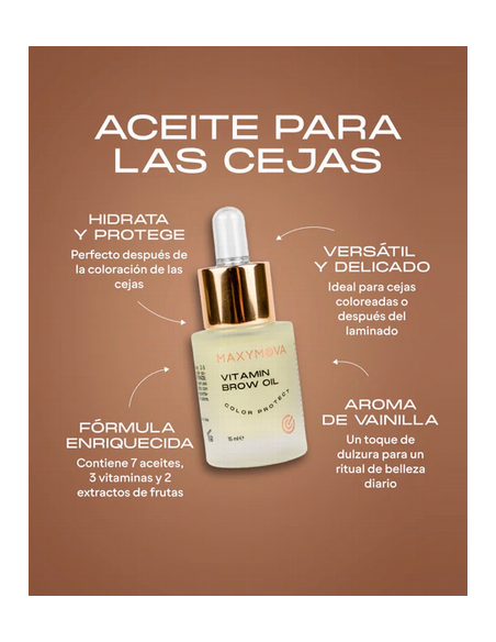 itamin Brow Oil MAXYMOVA  Nutre y protege el color de cejas