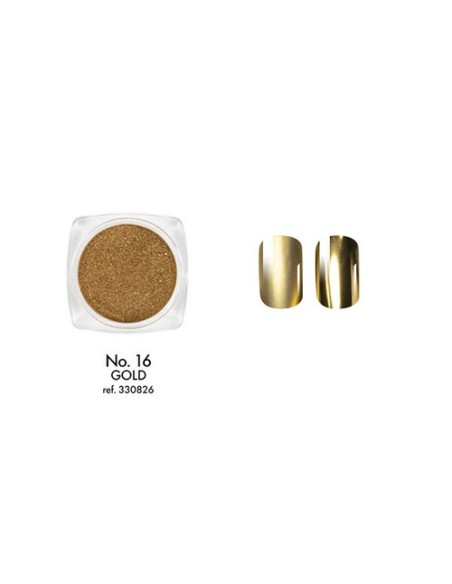 Metallic Dust 16 Gold | Polvo Metálico Dorado para Uñas con Efecto Espejo