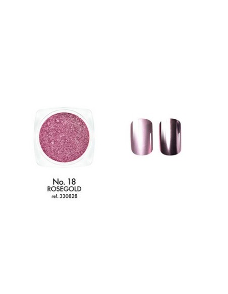 Metallic Dust 18 Rose Gold | Polvo Metálico Oro Rosa para Uñas con Efecto Espejo