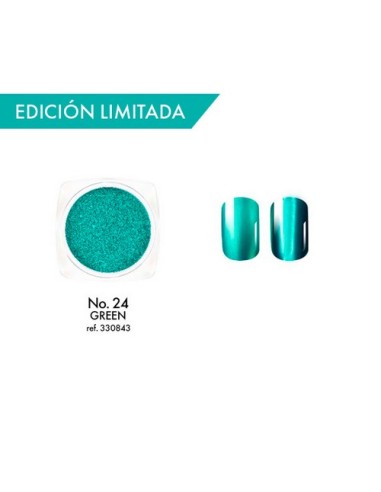 Metallic Dust 24 Green | Polvo Metálico Verde para Uñas con Efecto Espejo