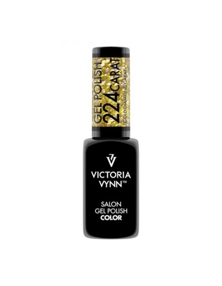 Victoria Vynn Gel Polish 224 Carat Gold Diamond | Esmalte Híbrido Dorado con Purpurina Multicolor
