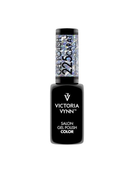  Victoria Vynn Gel Polish 225 Carat Silver Diamond | Esmalte Híbrido Plateado con Purpurina Multicolor