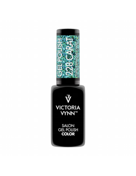 Victoria Vynn Gel Polish 228 Carat Topaz Diamond | Esmalte Híbrido Azul con Purpurina Multicolor
