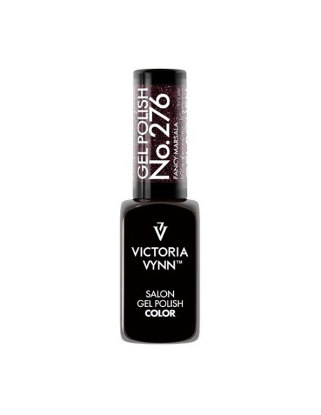GEL POLISH 276 FANCY MARSALA  Esmalte Híbrido Marrón con Destellos de Victoria Vynn