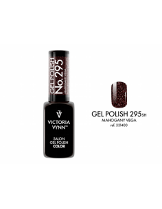 GEL POLISH 295 MAHOGANY VEGA  Esmalte Híbrido Caoba con Destellos de Victoria Vynn