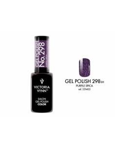 GEL POLISH 298 PURPLE SPICA  Esmalte Híbrido Púrpura con Destellos de Victoria Vynn