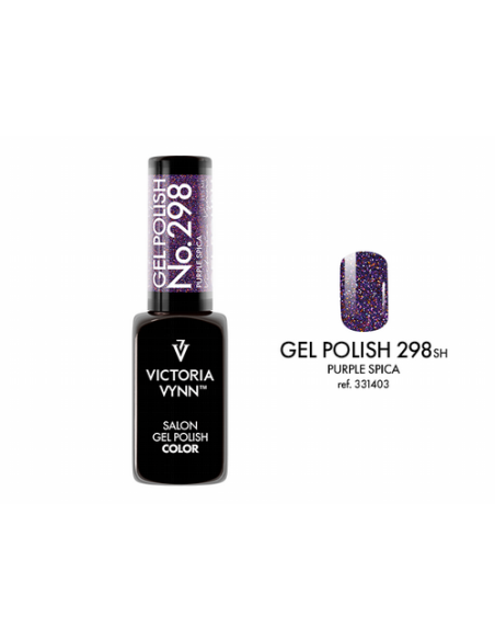 GEL POLISH 298 PURPLE SPICA  Esmalte Híbrido Púrpura con Destellos de Victoria Vynn