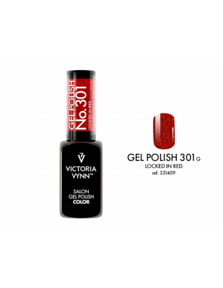 GEL POLISH 301 LOCKED IN RED  Esmalte Híbrido Rojo Rubí de Victoria Vynn