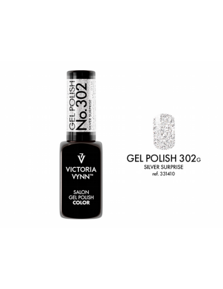 GEL POLISH 302 SILVER SURPRISE  Esmalte Híbrido Plateado de Victoria Vynn
